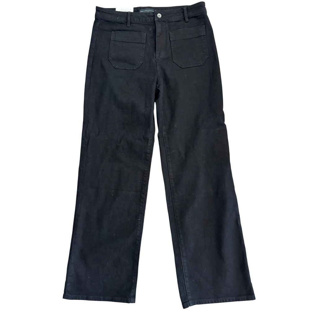 Sanctuary Marine Full Length Wide Leg Black Jeans Utility Pants 32 NWT